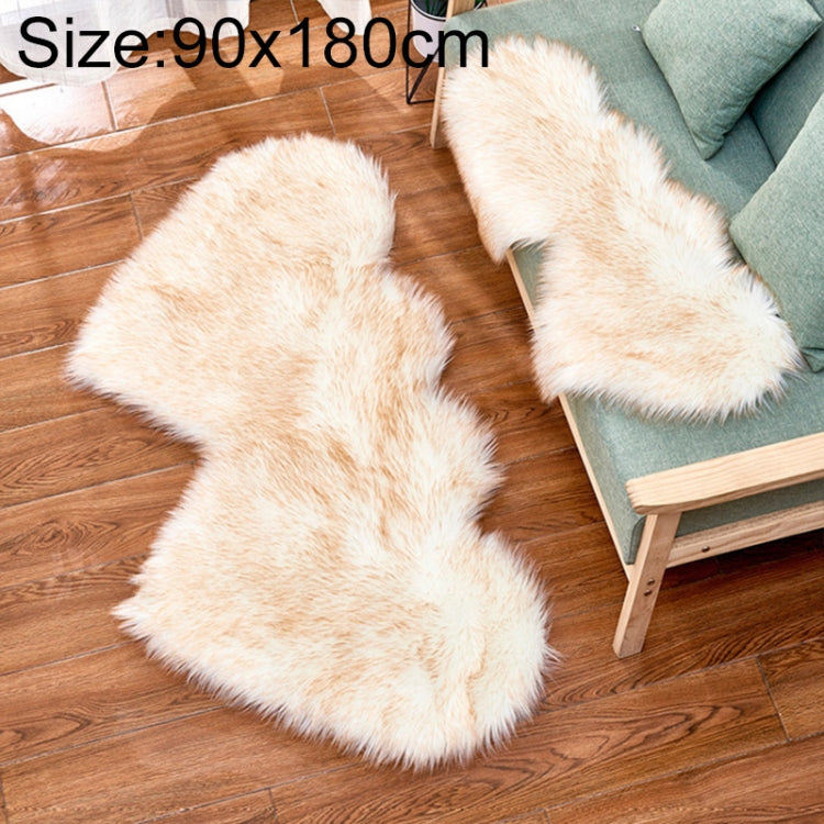 Tapis de sol créatif double cœur en fausse laine pour canapé, coussin en peluche pour chambre et salon, 90x180cm