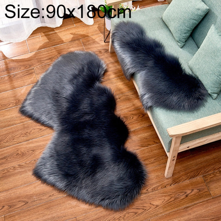 Tapis de sol créatif double cœur en fausse laine pour canapé, coussin en peluche pour chambre et salon, 90x180cm