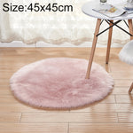 Tapis rond en peluche longue pour salon, imitation laine, 45x45cm, 60x60cm