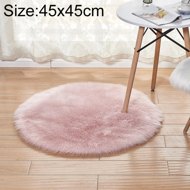 Tapis rond en peluche longue pour salon, imitation laine, 45x45cm, 60x60cm