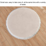 Tapis rond en peluche longue pour salon, imitation laine, 45x45cm, 60x60cm