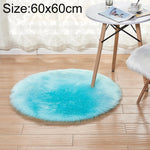 Tapis rond en peluche longue pour salon, imitation laine, 45x45cm, 60x60cm