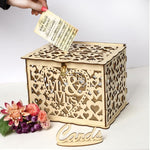 Boîte Cadeau de Mariage en Bois Bricolage, Petite, Grande