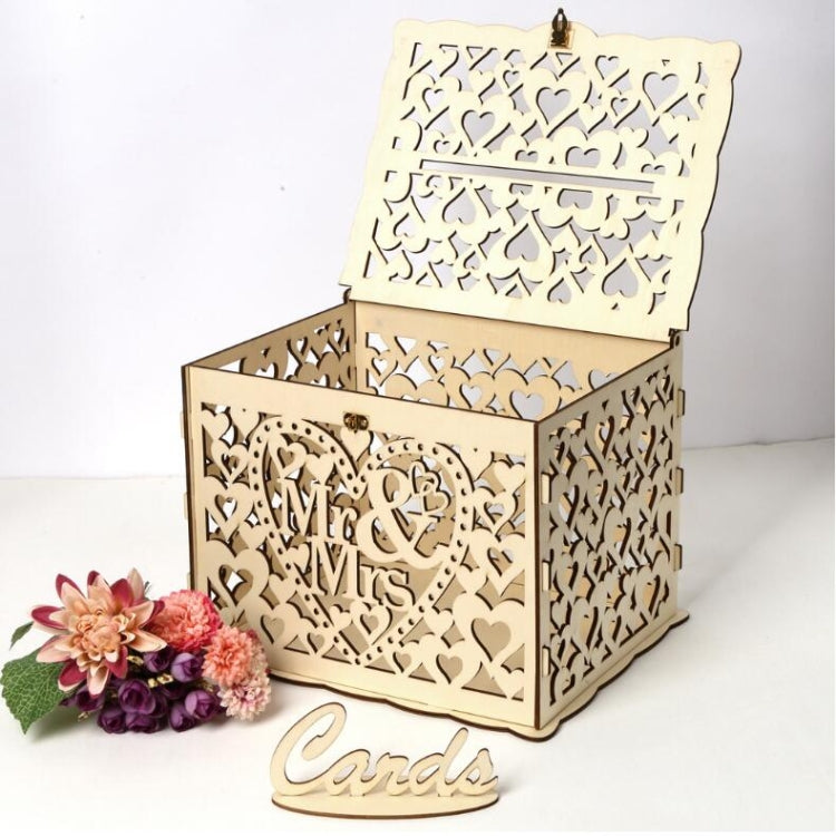 Boîte Cadeau de Mariage en Bois Bricolage, Petite, Grande