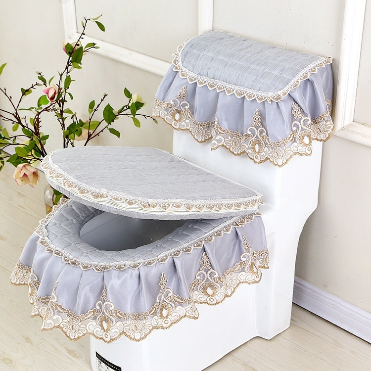 Lot de 3 Housses de Protection Universelles Anti-Poussière en Tissu avec Fermeture Éclair pour Abattant de WC