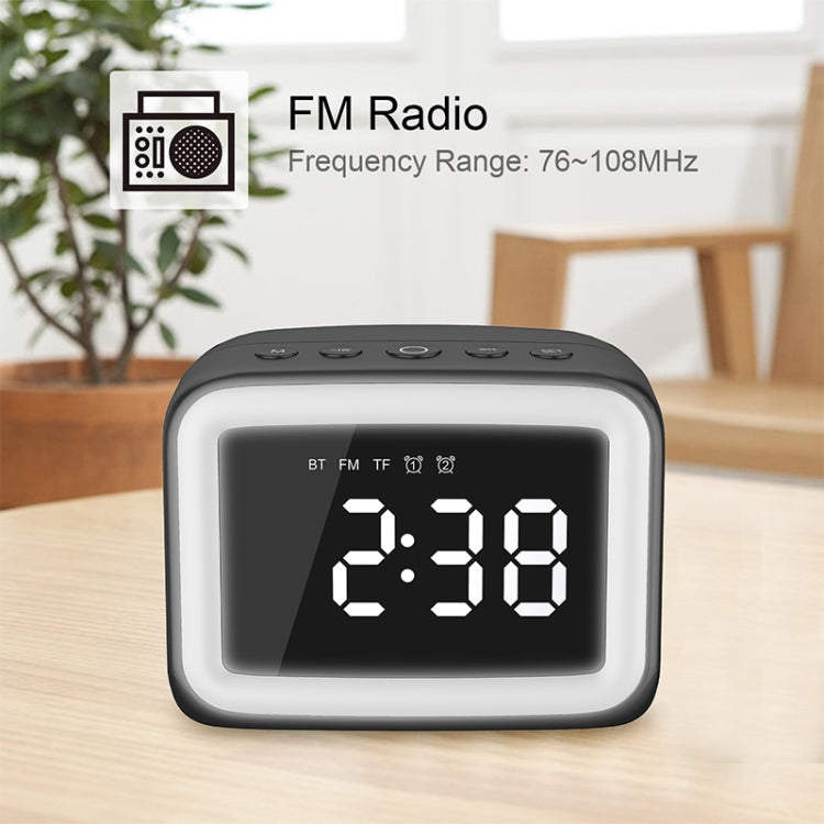 Enceinte Bluetooth miroir HD LED mini BT-511, support carte TF 32 Go & AUX 3,5 mm & double réveil & température en temps réel & appels mains libres, blanc, rose, noir, rouge