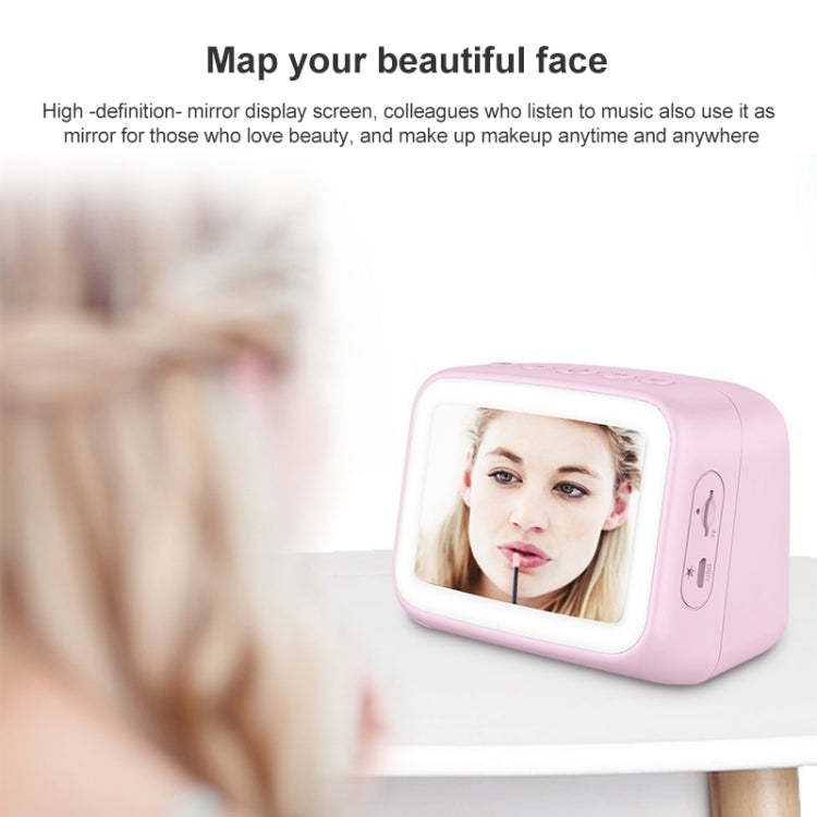 Enceinte Bluetooth miroir HD LED mini BT-511, support carte TF 32 Go & AUX 3,5 mm & double réveil & température en temps réel & appels mains libres, blanc, rose, noir, rouge