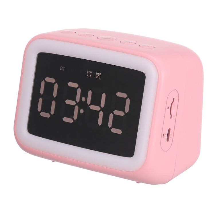 Enceinte Bluetooth miroir HD LED mini BT-511, support carte TF 32 Go & AUX 3,5 mm & double réveil & température en temps réel & appels mains libres, blanc, rose, noir, rouge