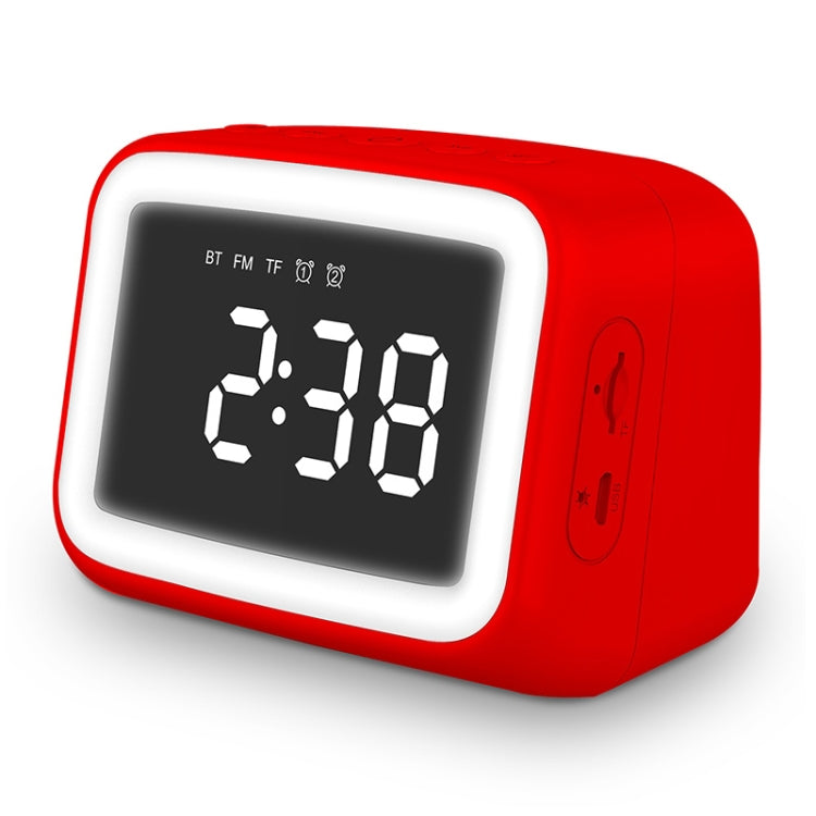 Enceinte Bluetooth miroir HD LED mini BT-511, support carte TF 32 Go & AUX 3,5 mm & double réveil & température en temps réel & appels mains libres, blanc, rose, noir, rouge