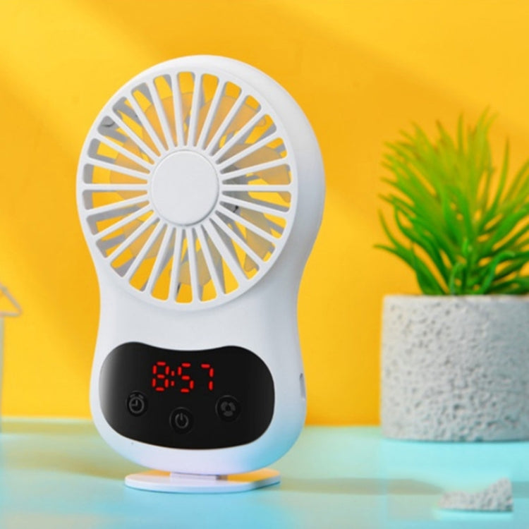 Ventilateur multifonctionnel avec horloge, petit ventilateur de bureau créatif, mini ventilateur USB, blanc, rose, bleu