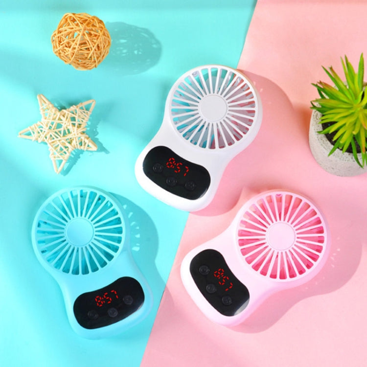 Ventilateur multifonctionnel avec horloge, petit ventilateur de bureau créatif, mini ventilateur USB, blanc, rose, bleu
