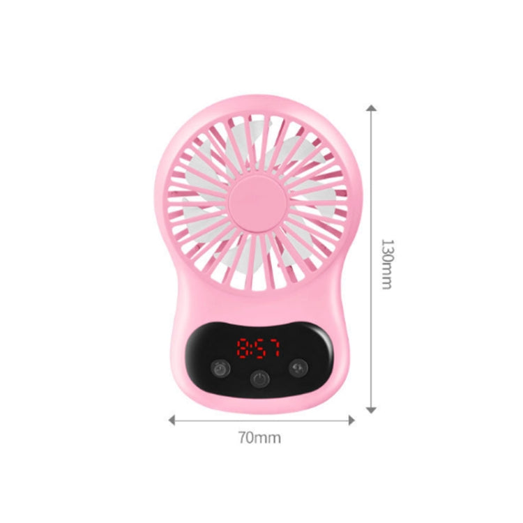 Ventilateur multifonctionnel avec horloge, petit ventilateur de bureau créatif, mini ventilateur USB, blanc, rose, bleu