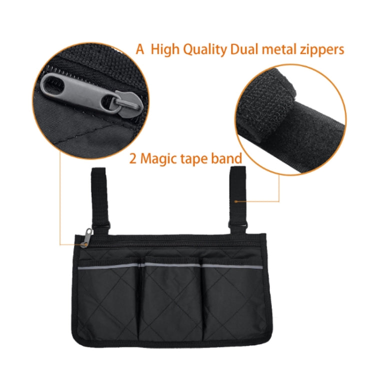 Sac de rangement latéral pour accoudoir de fauteuil roulant, sac de rangement suspendu pour voiture, violet, noir, marron, rouge vin, bleu foncé