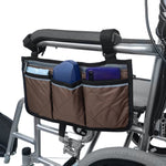 Sac de rangement latéral pour accoudoir de fauteuil roulant, sac de rangement suspendu pour voiture, violet, noir, marron, rouge vin, bleu foncé