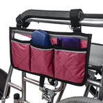 Sac de rangement latéral pour accoudoir de fauteuil roulant, sac de rangement suspendu pour voiture, violet, noir, marron, rouge vin, bleu foncé