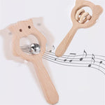 Hochet en bois d'éveil pour bébé, Hochet ours, Grosse perle ours, Petite perle ours, Perle simple ours, Hochet hibou