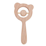 Hochet en bois d'éveil pour bébé, Hochet ours, Grosse perle ours, Petite perle ours, Perle simple ours, Hochet hibou