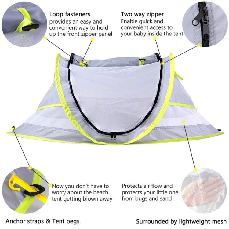 Moustiquaire de voyage ultraléger Wei tente de plage portable pour bébé