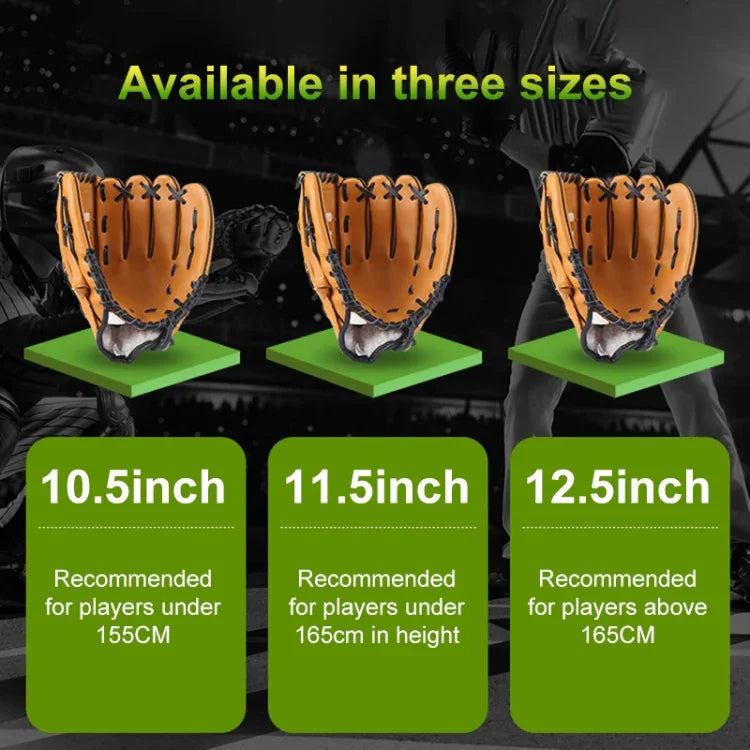 Gants de baseball en cuir PVC pour l'extérieur, 10,5 pouces, 11,5 pouces, 12,5 pouces