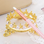 Support pour brosse à ongles Portable Pearls Rack Crown Nouveauté Outils en alliage Support de stylo de manucure