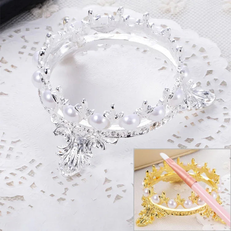 Support pour brosse à ongles Portable Pearls Rack Crown Nouveauté Outils en alliage Support de stylo de manucure