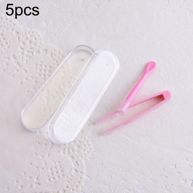 Kit de voyage 5 pièces portable avec pince et bâtonnets spéciaux pour lentilles de contact