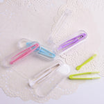 Kit de voyage 5 pièces portable avec pince et bâtonnets spéciaux pour lentilles de contact