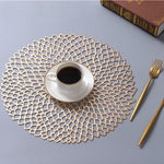 Napperons de table, tapis de bol, décorations pour la maison, sous-plats de table à manger en PVC, plastique creux, isolation ronde, baroque méditerranéen