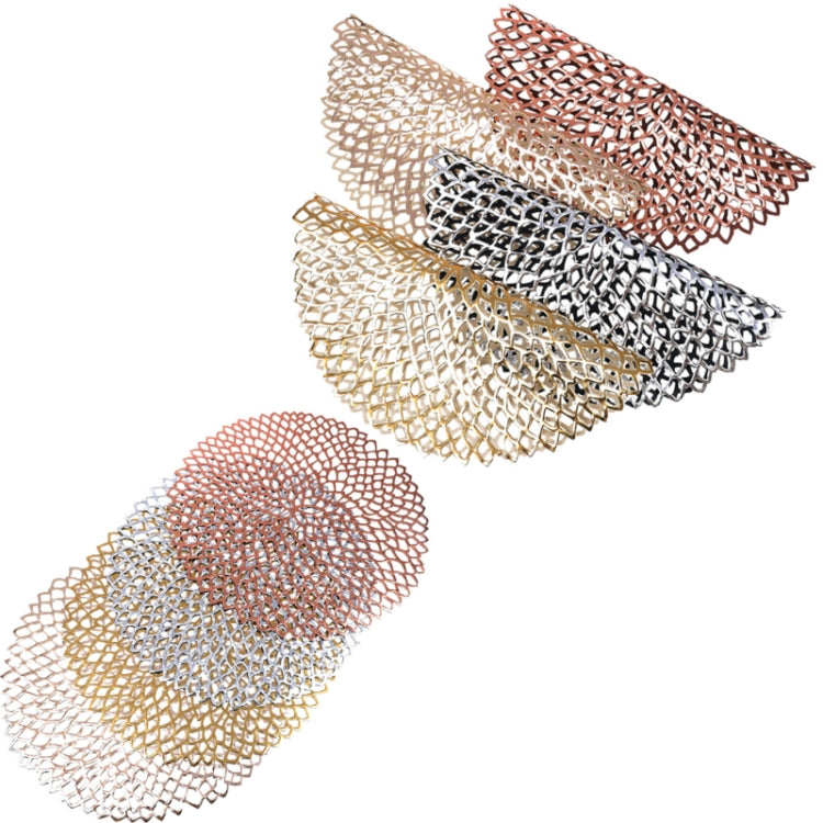 Napperons de table, tapis de bol, décorations pour la maison, sous-plats de table à manger en PVC, plastique creux, isolation ronde, baroque méditerranéen