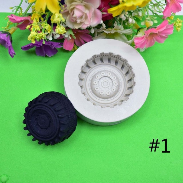 2 moules en silicone pour gâteau en forme de pneus, outils de décoration de pâtisserie en fondant, livraison de couleur aléatoire, taille 1, taille 2, taille 3, taille 4
