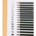 Lot de 27 crayons à esquisser pour étudiants, fournitures d'art, 27 en 1