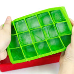 Moule à glaçons DIY 15 compartiments Grande taille Forme carrée Silicone Bac à glaçons Fabricant de glaces aux fruits