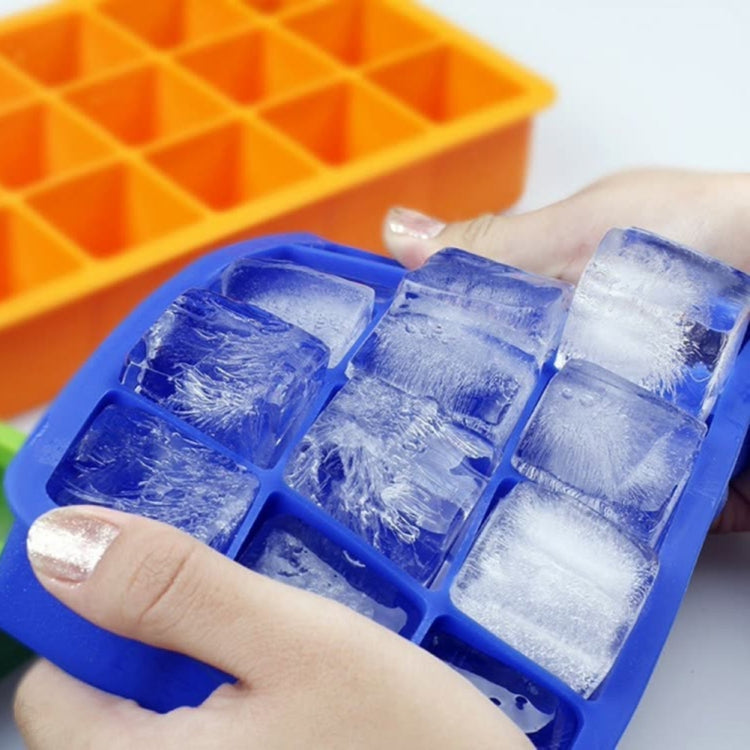 Moule à glaçons DIY 15 compartiments Grande taille Forme carrée Silicone Bac à glaçons Fabricant de glaces aux fruits