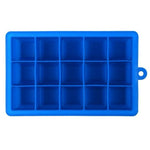 Moule à glaçons DIY 15 compartiments Grande taille Forme carrée Silicone Bac à glaçons Fabricant de glaces aux fruits