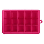 Moule à glaçons DIY 15 compartiments Grande taille Forme carrée Silicone Bac à glaçons Fabricant de glaces aux fruits