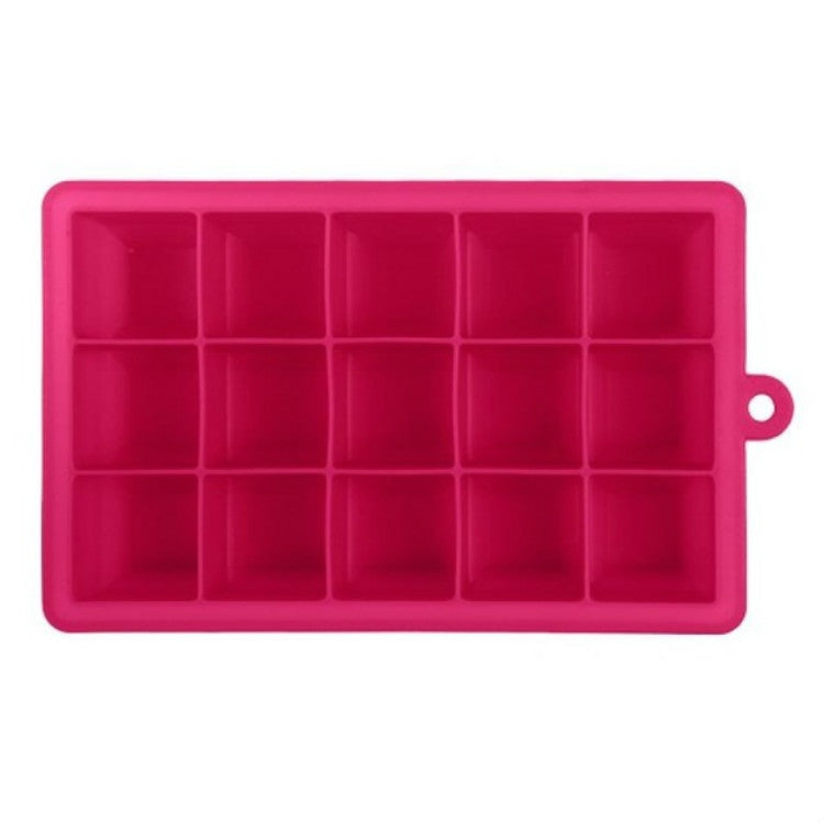 Moule à glaçons DIY 15 compartiments Grande taille Forme carrée Silicone Bac à glaçons Fabricant de glaces aux fruits