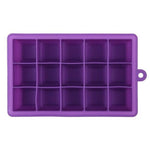 Moule à glaçons DIY 15 compartiments Grande taille Forme carrée Silicone Bac à glaçons Fabricant de glaces aux fruits
