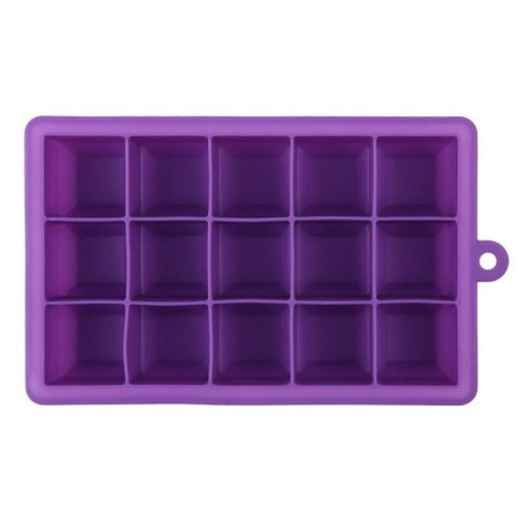 Moule à glaçons DIY 15 compartiments Grande taille Forme carrée Silicone Bac à glaçons Fabricant de glaces aux fruits