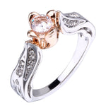 Bague de mariage Rose Fleur avec diamant pour femmes, 5, 8, 10