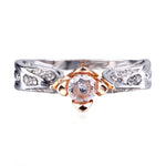 Bague de mariage Rose Fleur avec diamant pour femmes, 5, 8, 10