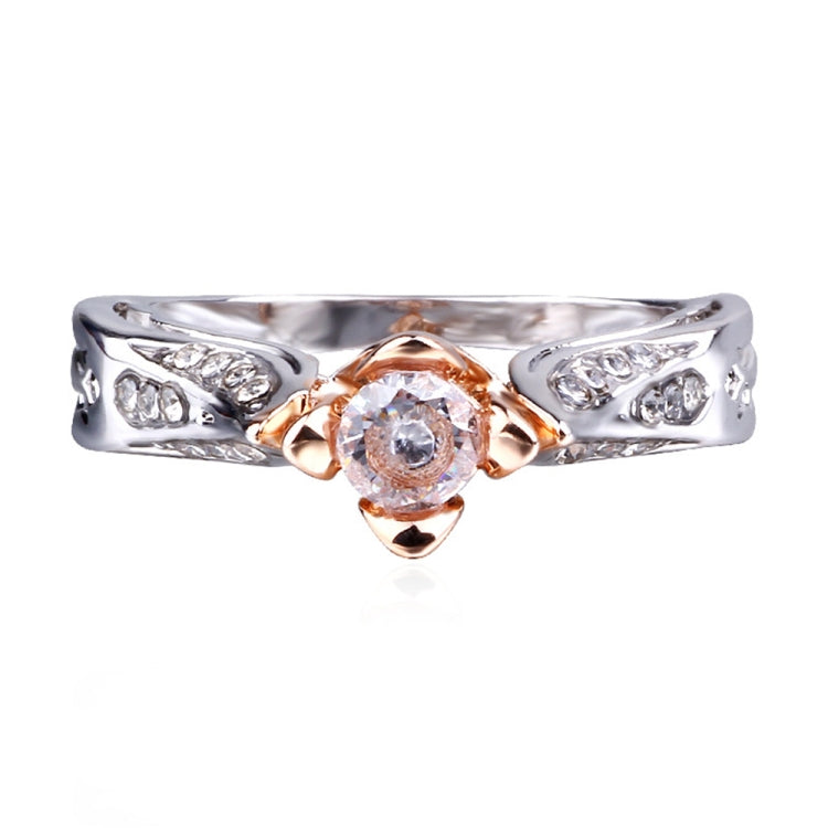 Bague de mariage Rose Fleur avec diamant pour femmes, 5, 8, 10