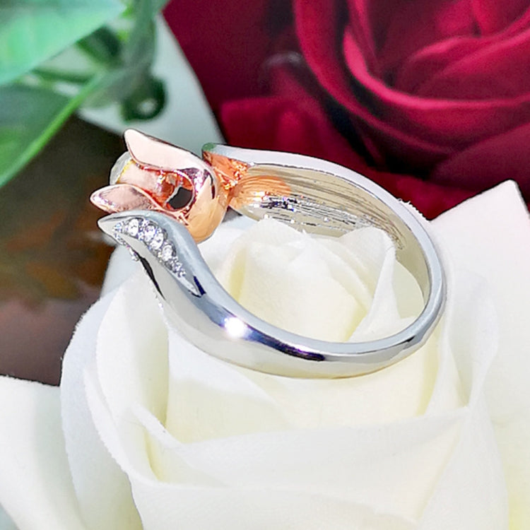 Bague de mariage Rose Fleur avec diamant pour femmes, 5, 8, 10
