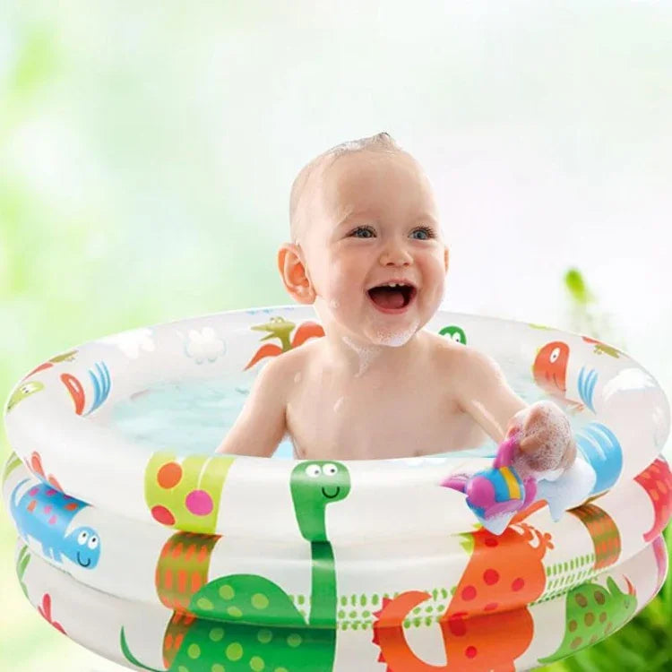 Piscine gonflable ronde pour bébé avec motif dinosaure cartoon, baignoire pour nourrisson, Taille : 61 x 22cm, Taille : 61 x 22cm