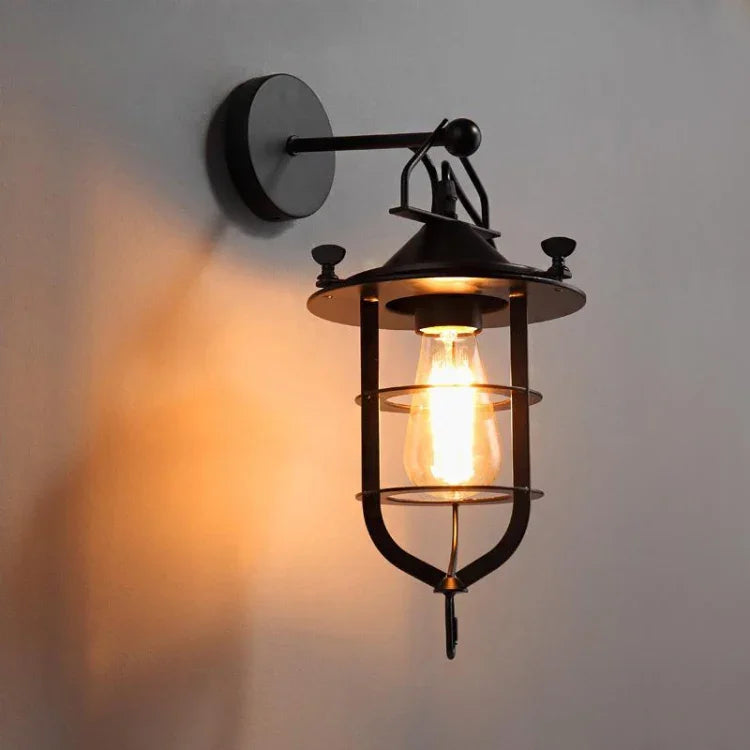 Lampe murale créative rétro en fer pour restaurant balcon couloir chevet sans ampoules