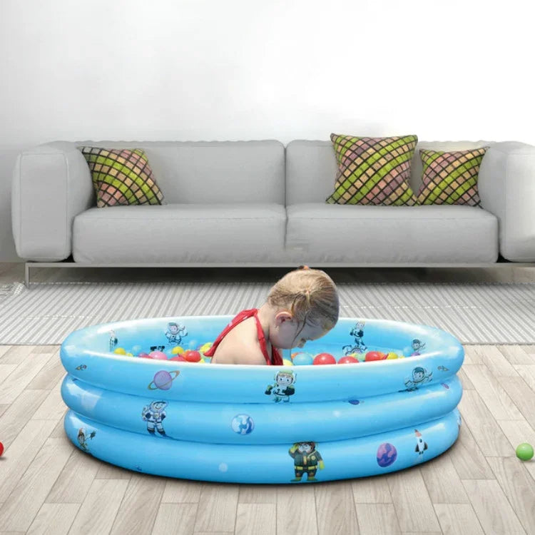 Piscine gonflable ronde pour enfants à trois anneaux, usage intérieur et extérieur, piscine à balles, 90 x 30cm, 110 x 30cm