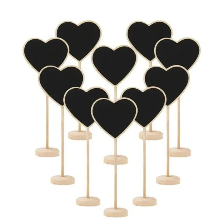 10 tableaux noirs en bois, mini panneau de message, décoration de table de mariage, tableau noir en bois 2