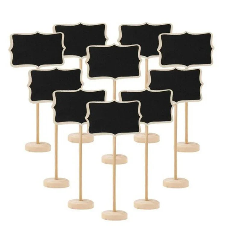10 tableaux noirs en bois pour mini-messages, panneaux de mariage, décoration de table, tableau noir en bois 1