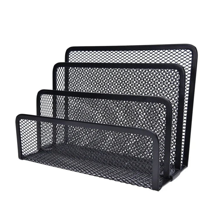 Organiseur de courrier en treillis, support de documents en maille noire pour bureau, support de classement, Organiseur de courrier en treillis
