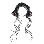 Mignon serre-tête oreilles de chat en dentelle, accessoire pour cheveux pour femme