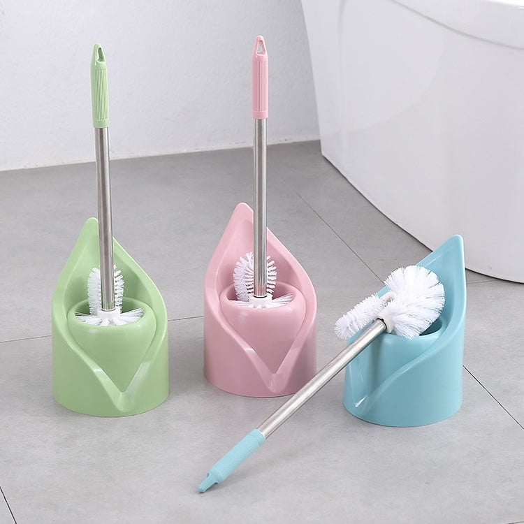 Brosse de toilette à long manche en acier inoxydable, brosse de nettoyage de toilette, base triangulaire